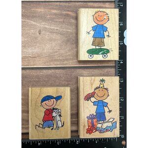 Creative Beginnings My Big Idea Wood Mounted Rubber Stamps Chaz Drew Jeff